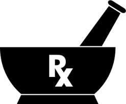 Pharmacy mortar and pestle symbol